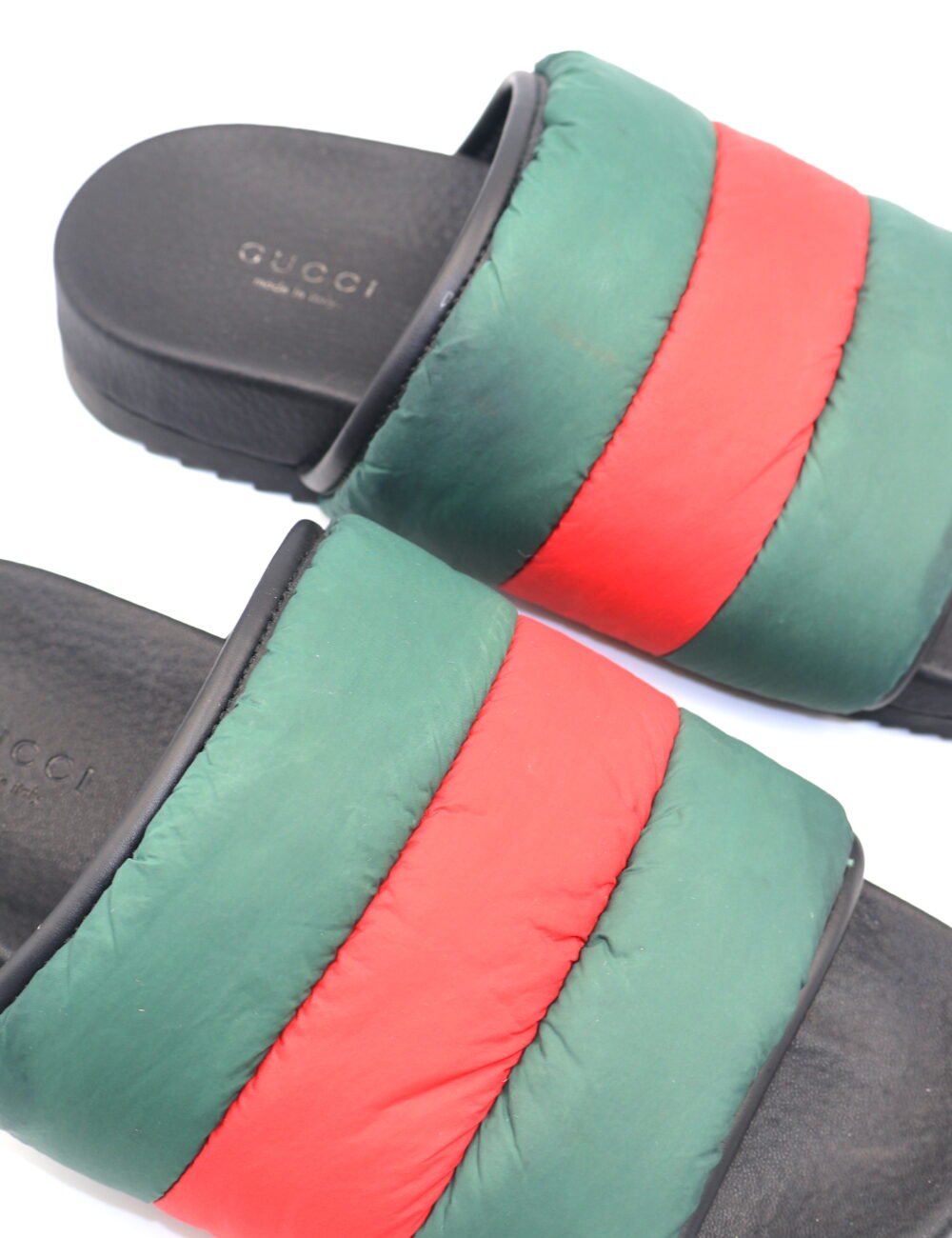 GUCCI- Sandalias con chancla con tribanda Web - Image 2