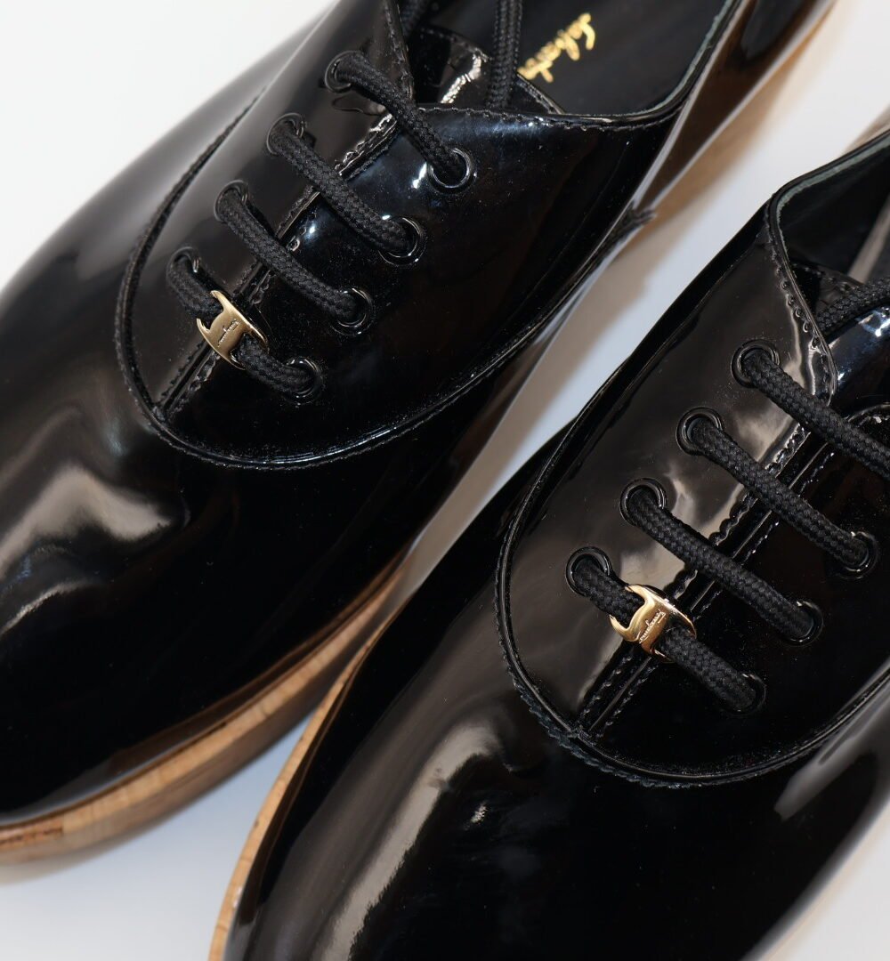 FERRAGAMO - DERBIS DE CHAROL/ALPARGATA DE CORCHO - Image 3