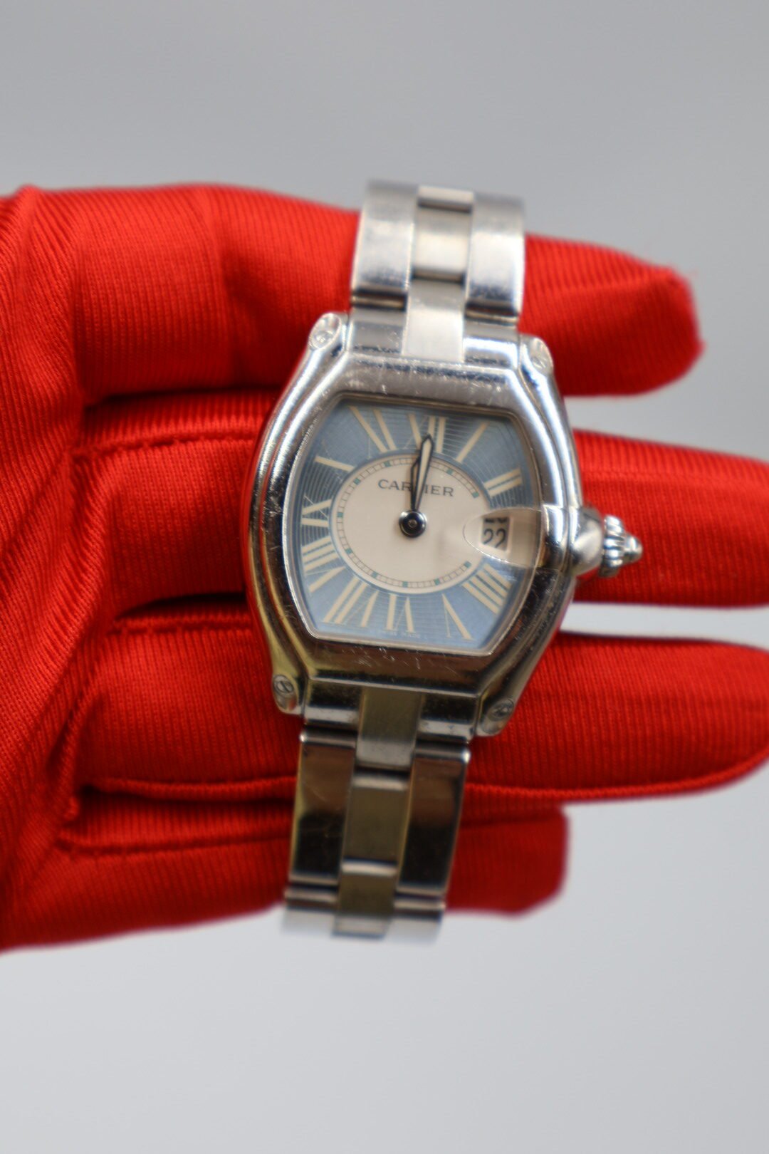 CARTIER- RELOJ ROADSTER ICE BLUE DIAL 29 MM