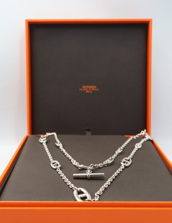 HERMES - COLLAR LARGO FARANDOLE DE PLATA