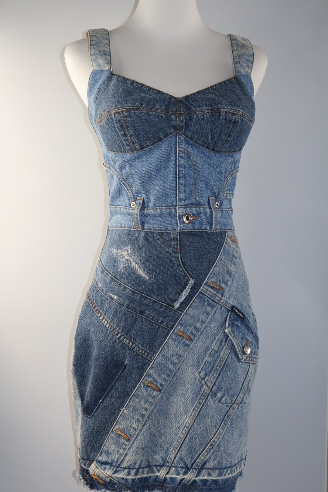 DOLCE Y GABBANA VESTIDO DENIM PATCHWORK
