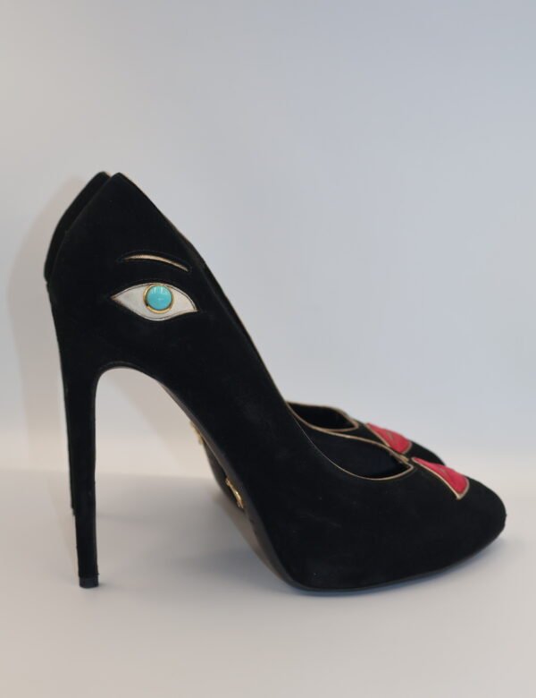 DOLCE & GABBANA - TACONES LIPS Y EYES BLACK PUMPS