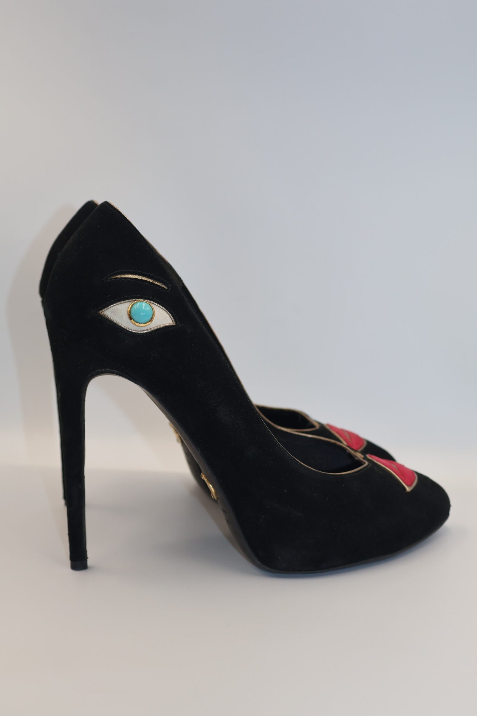 DOLCE & GABBANA - TACONES LIPS Y EYES BLACK PUMPS