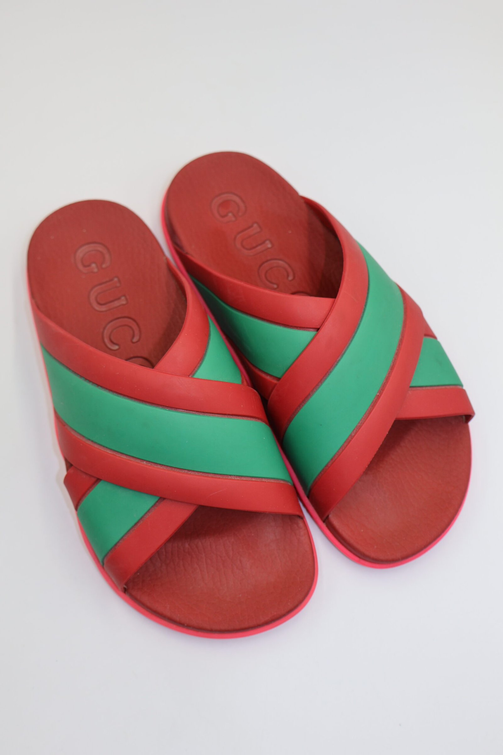GUCCI - SANDALIAS CRISS CROSS WEB RUBBER SLIDES